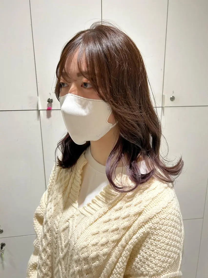 ミディアム カラー ヘアカラー 透明感カラー🫧 nanohaのヘアスタイル