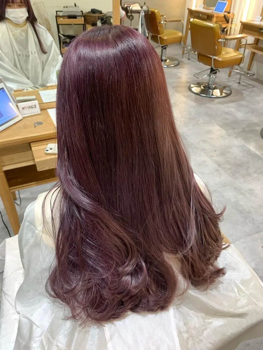 ロング カラー 透明感カラー ラベンダーカラー ピンクカラー ピンクラベンダー カット ヘアカラー ピンクカラー/ mana🎀のヘアスタイル