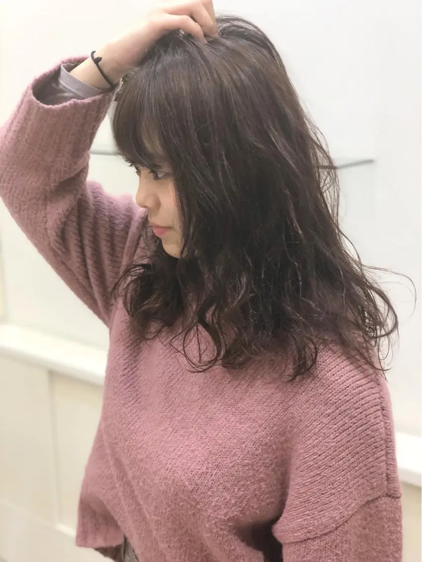 セミロング パーマ セミロングパーマ くせ毛 ディレクター ノナカのヘアスタイル