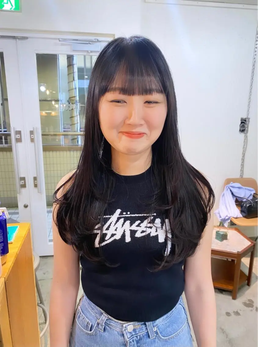 ロング カラー カット ヘアカラー 竹内 柚子のヘアスタイル