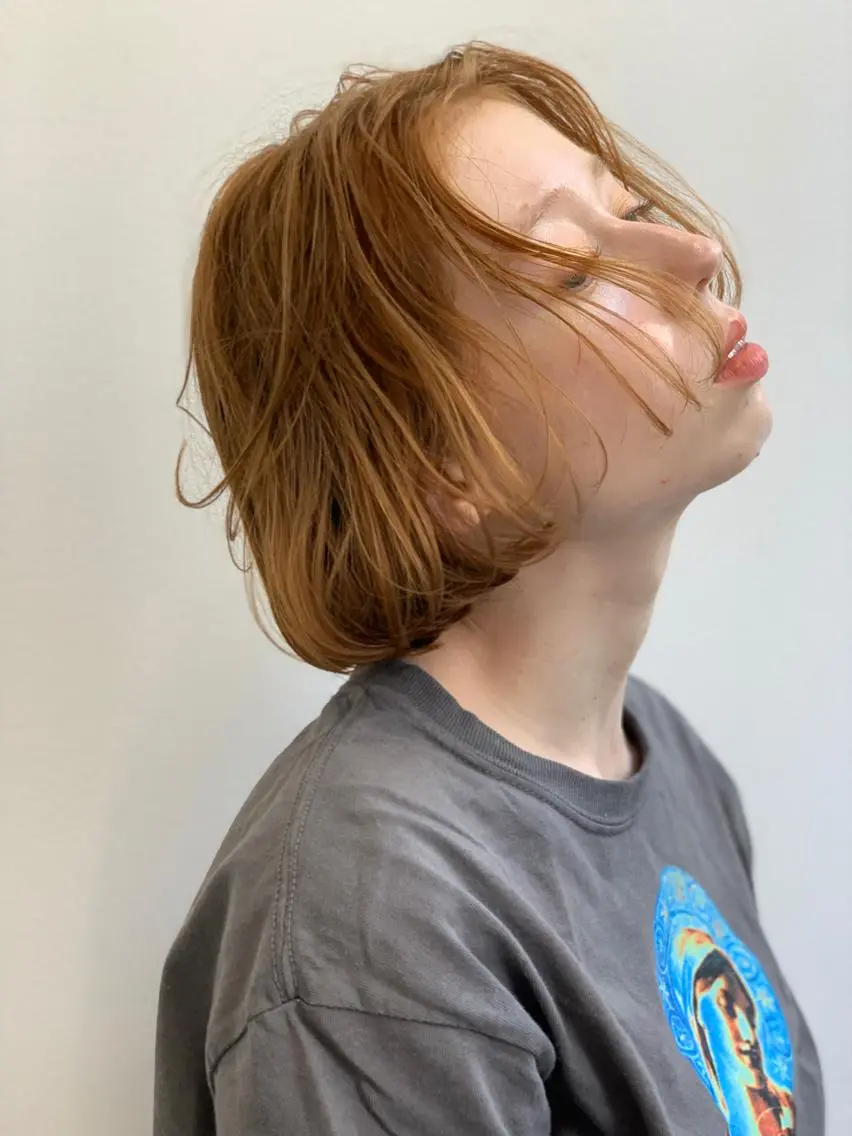 ショート カラー パーマ ヘアアレンジ ダブルカラー グラデーションカラー ハイライトカラー イルミナカラー インナーカラー akari ♡のヘアスタイル