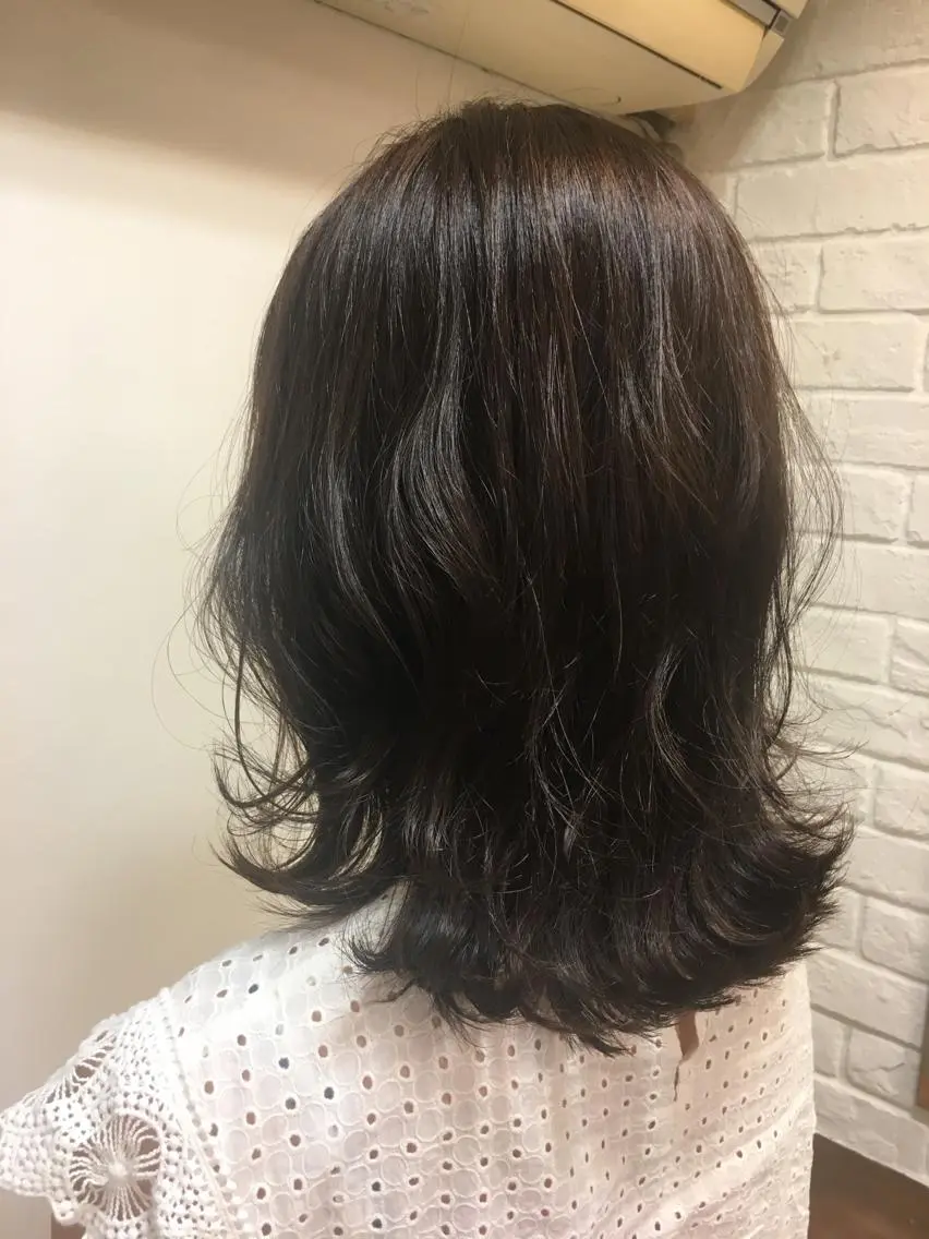 ミディアム カラー カット ヘアカラー 清水 早織のヘアスタイル
