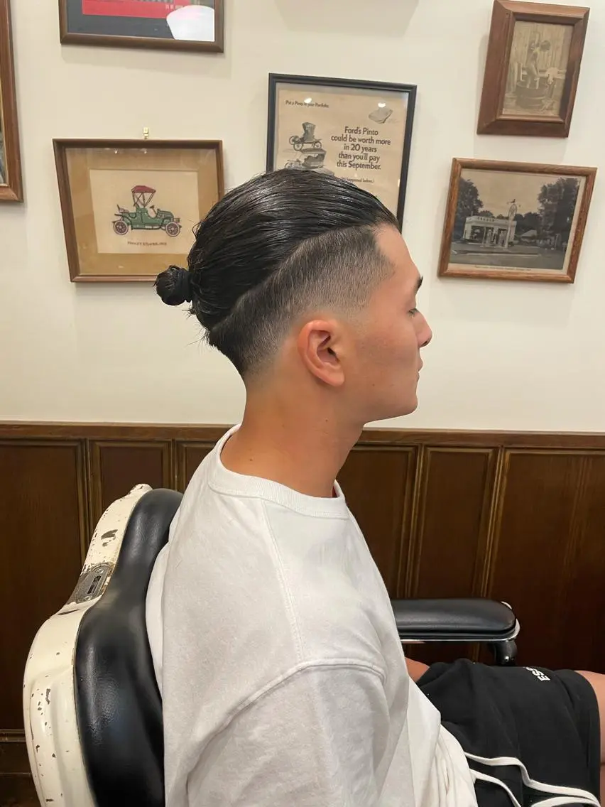 ミディアム カラー パーマ メンズ マンバンヘア カット指名No1漆原 聡のヘアスタイル