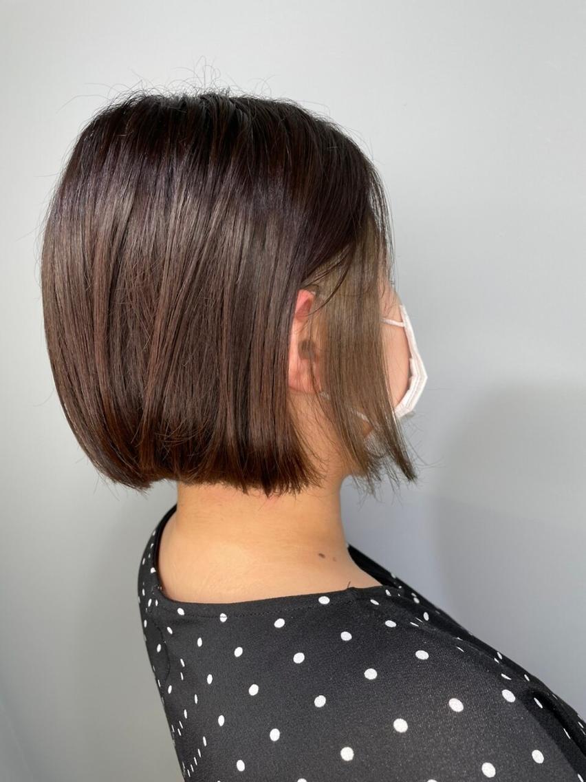 ロング ミストバング ボブ ハイライト かきあげバング トップスタイリスト ✨KIRIKA中野✨のヘアスタイル