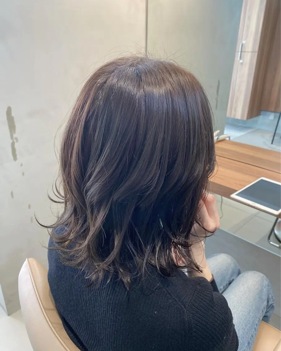 ミディアム カラー 透明感モテ艶髪カラー Gallicaイリサのヘアスタイル