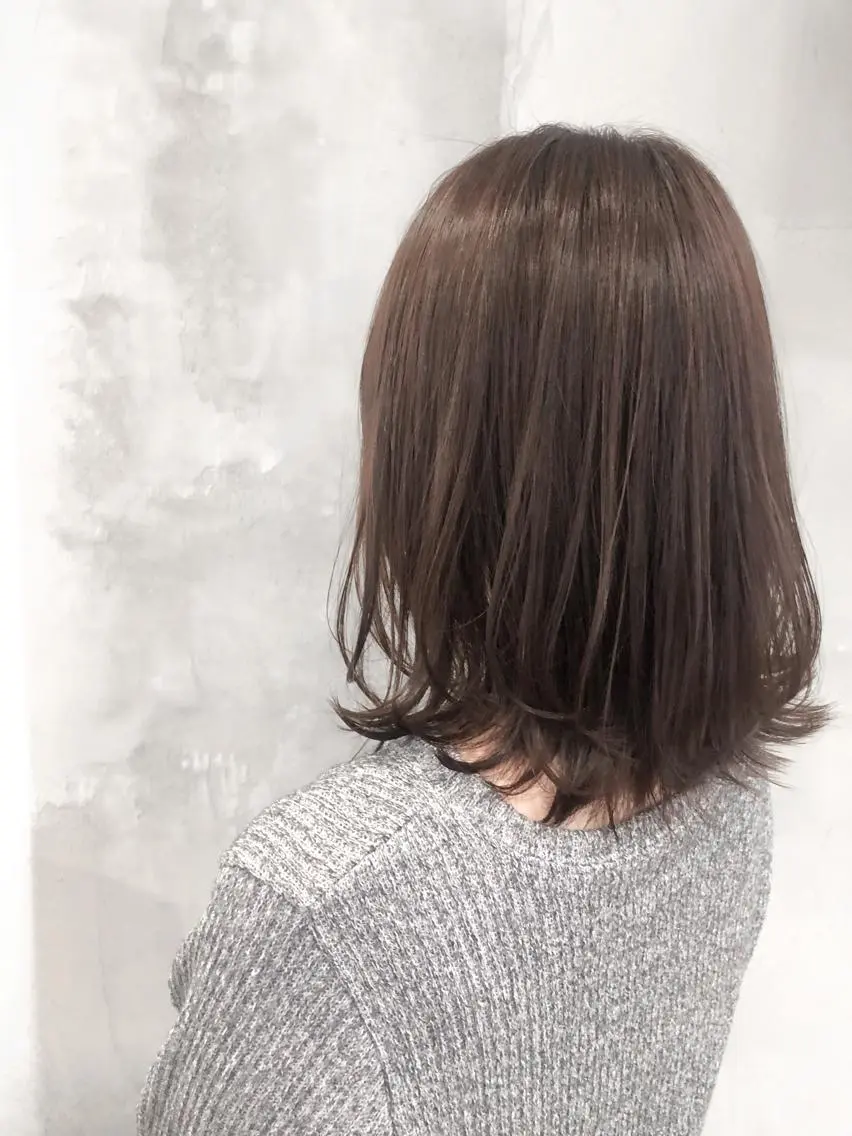 ミディアム カラー パーマ ヘアアレンジ ワンレンボブ シールエクステ ベージュカラー 透明感カラー ダブルカラー ヘアカラー トリートメント ブリーチカラー🔥 パーマ【佐々木凌平】のヘアスタイル