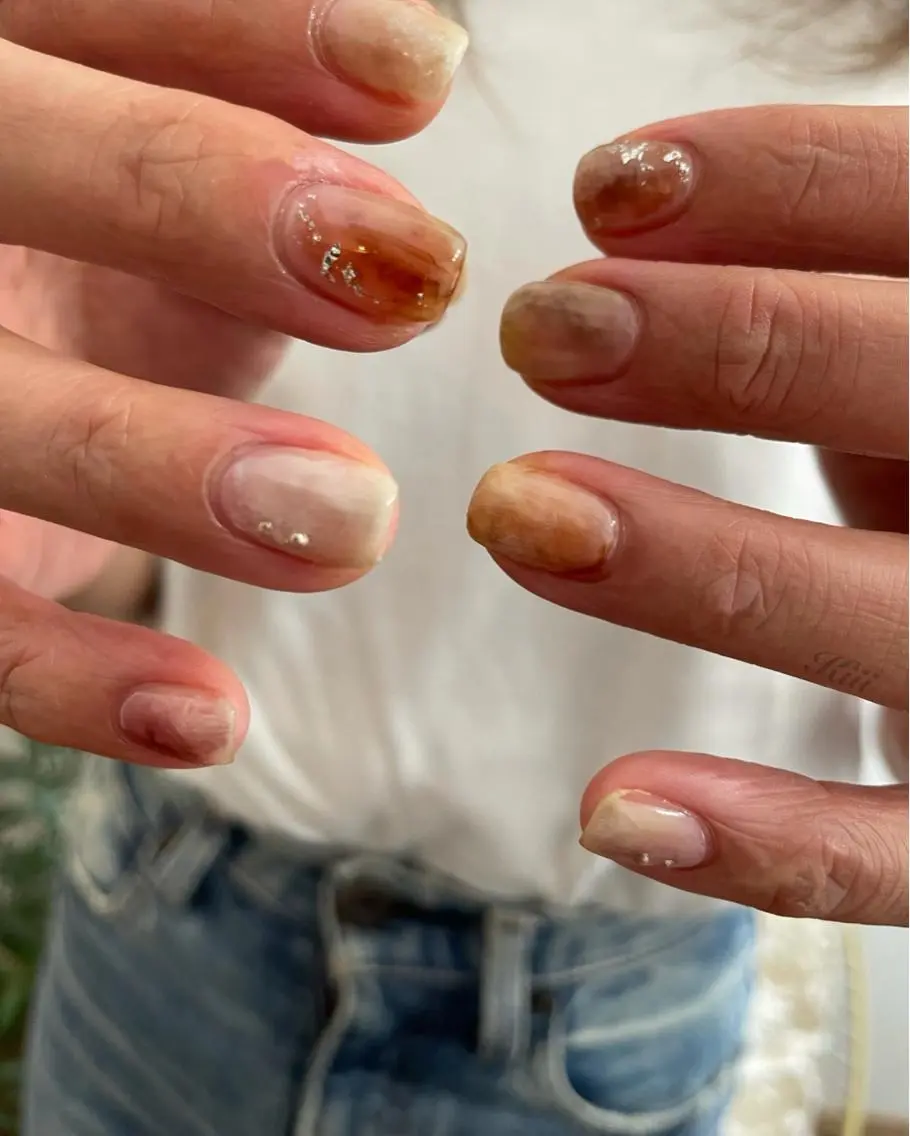 ネイル ニュアンスネイル ハンドネイル フットネイル kiii.__ ✴︎*のネイルデザイン