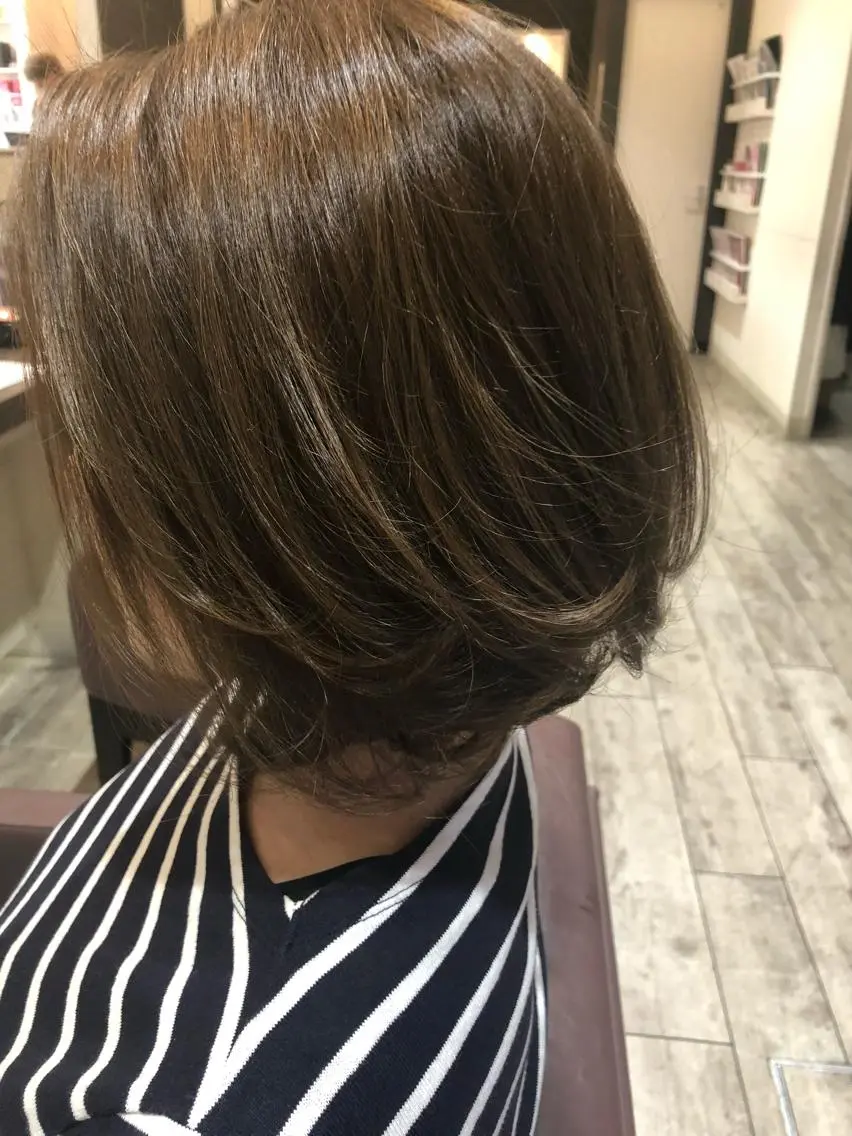 ミディアム カラー ヘアアレンジ ボブ 似合わせカット カット ヘアカラー トリートメント 上新庄NO1髪質改善 See.店長深田強のヘアスタイル