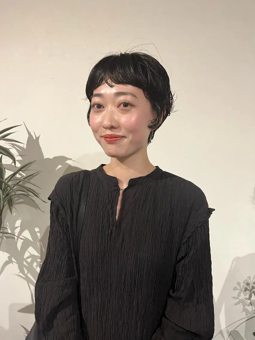 ショート パーマ ショートボブ ボブ くせ毛 オン眉 ショートヘア カット パーマ ショート/パーマ/ カラー/FUKOのヘアスタイル