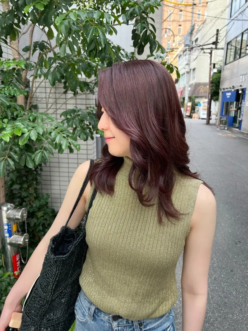 セミロング カラー ブリーチ 透明感カラー ヘアカラー ブリーチ/ベージュ 💕/momoaのヘアスタイル