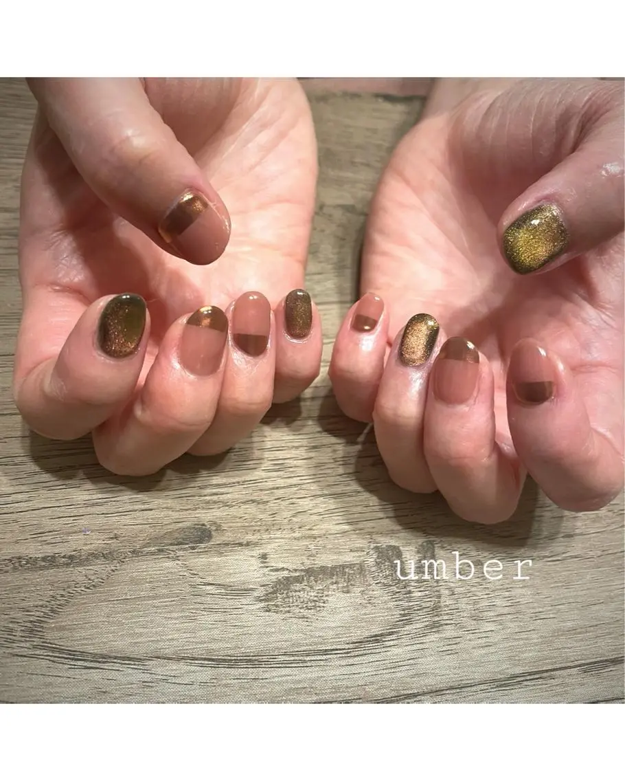 ネイル クリアネイル フットネイル フレンチネイル マグネットネイル メンズネイル ハンドネイル umber 三茶1分のネイルデザイン