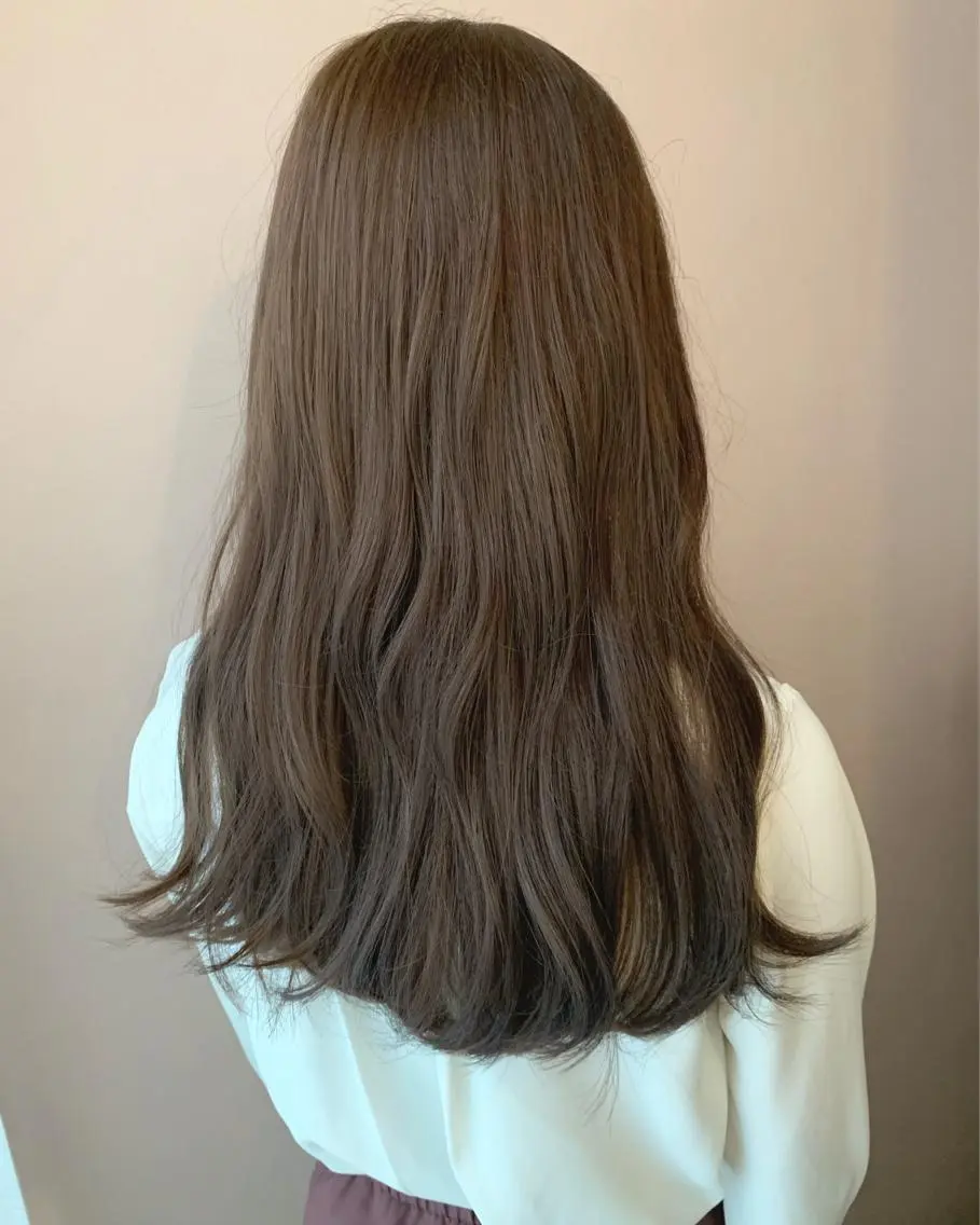ロング カラー ベージュカラー ブリーチ ダブルカラー ブリーチなしカラー カット ヘアカラー トリートメント hubhair レイヤー/透明感のヘアスタイル