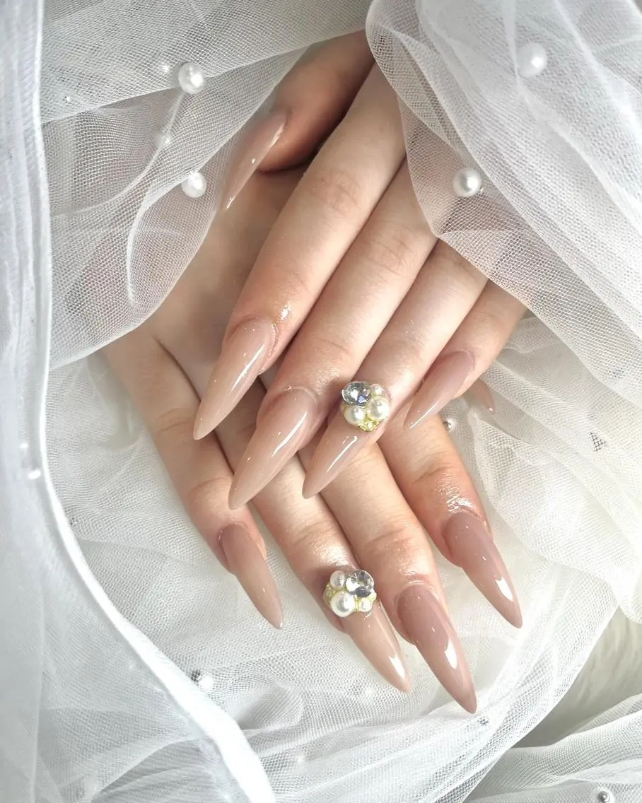 ネイル 長さ出し ワンカラーネイル nail salon Ellisのネイルデザイン