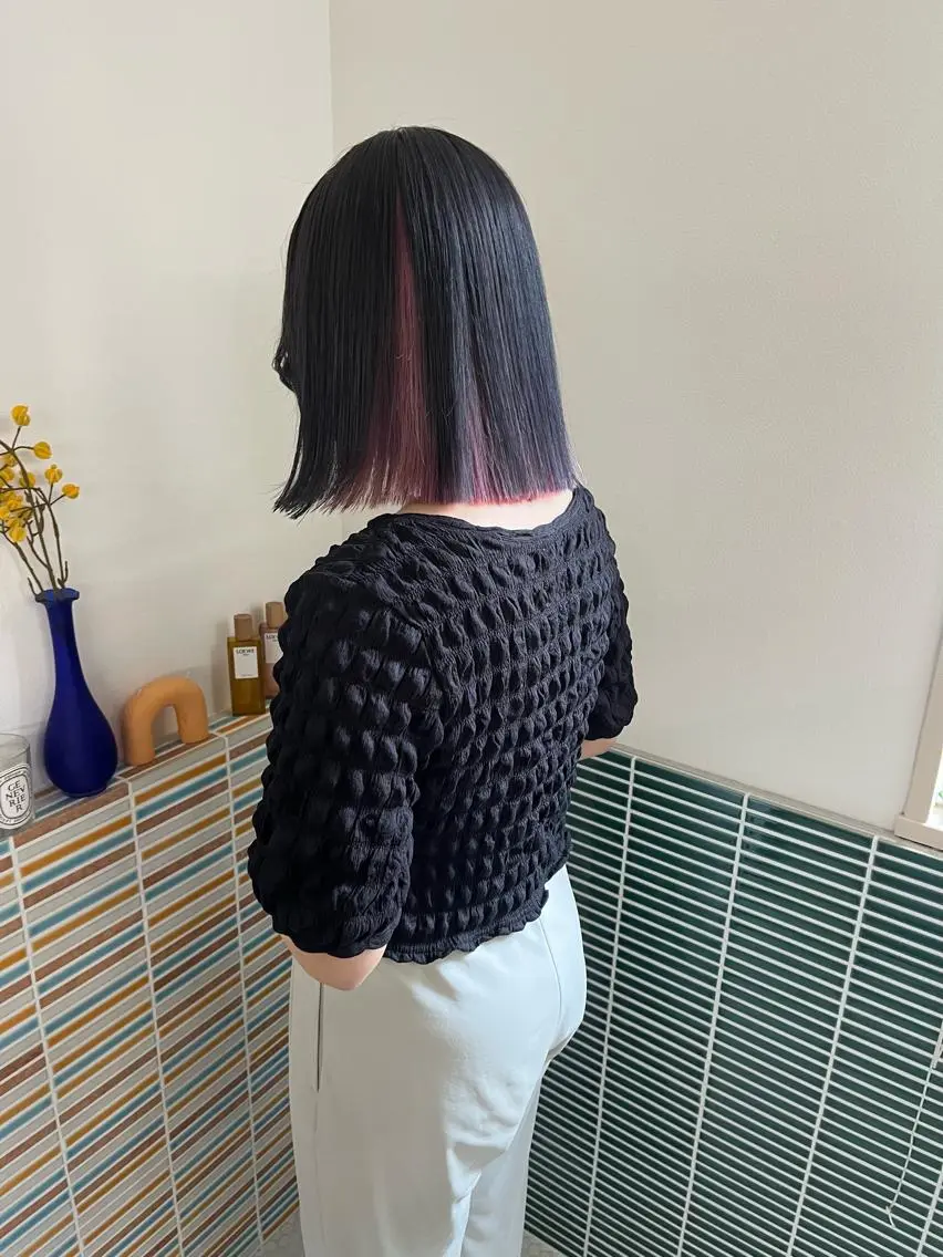 ミディアム カラー ブリーチ ヘアカラー トリートメント 🩷ハイトーン透明感 レイヤー🩷ユリカのヘアスタイル