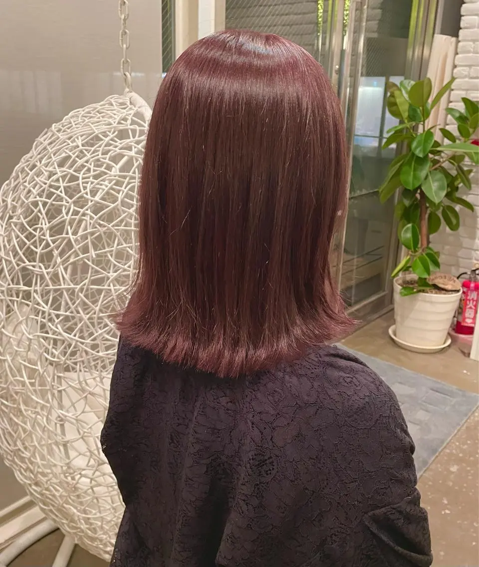 カラー ブラウンカラー ピンクカラー カット ヘアカラー トリートメント ヘアセット ♡レイヤーボブ パーマ/うらら♡のヘアスタイル