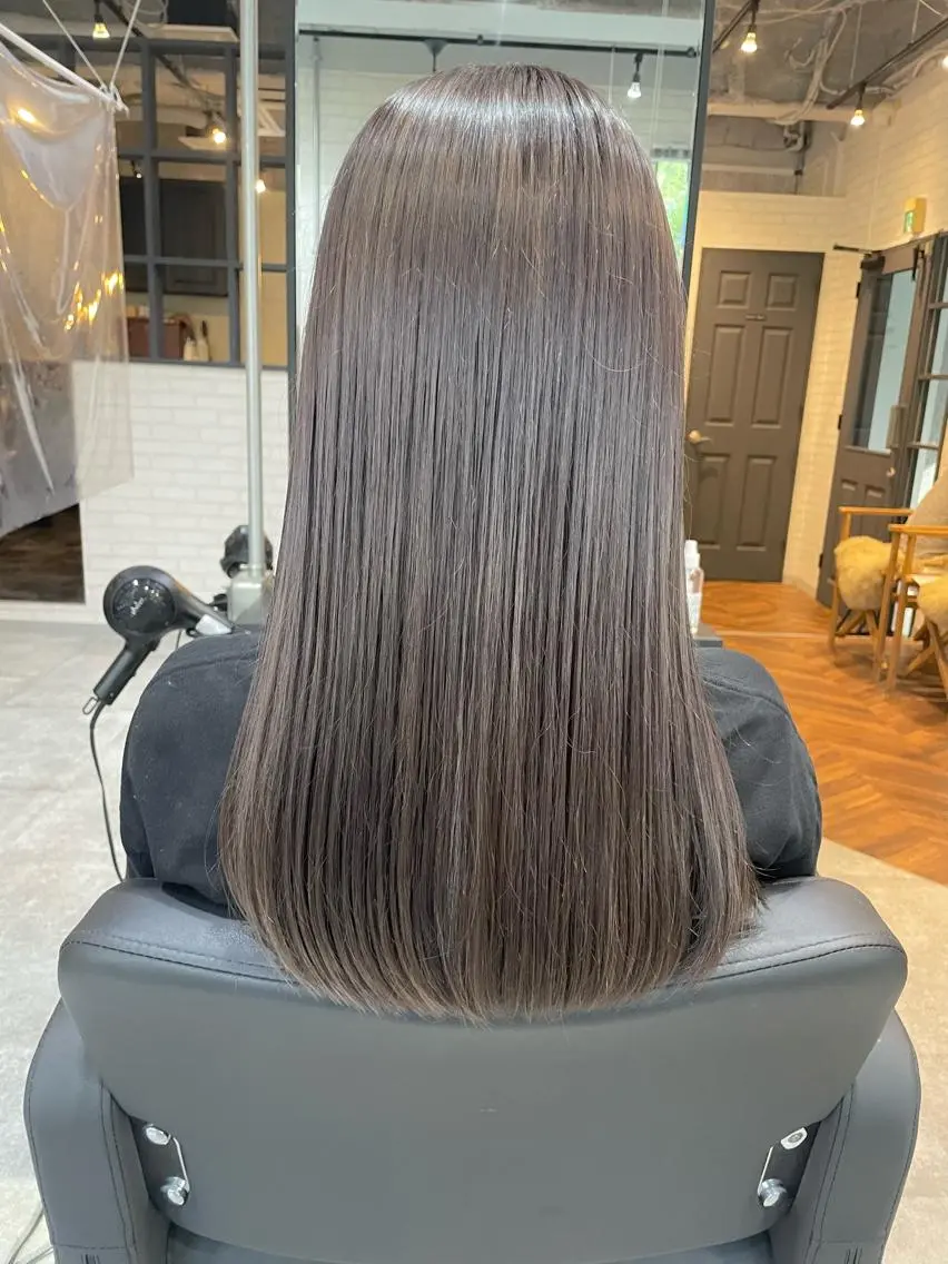 セミロング カラー 髪質改善 トリートメント ヘアカラー トリートメント 縮毛矯正💎髪質改善 レイヤー✨山内健太郎のヘアスタイル