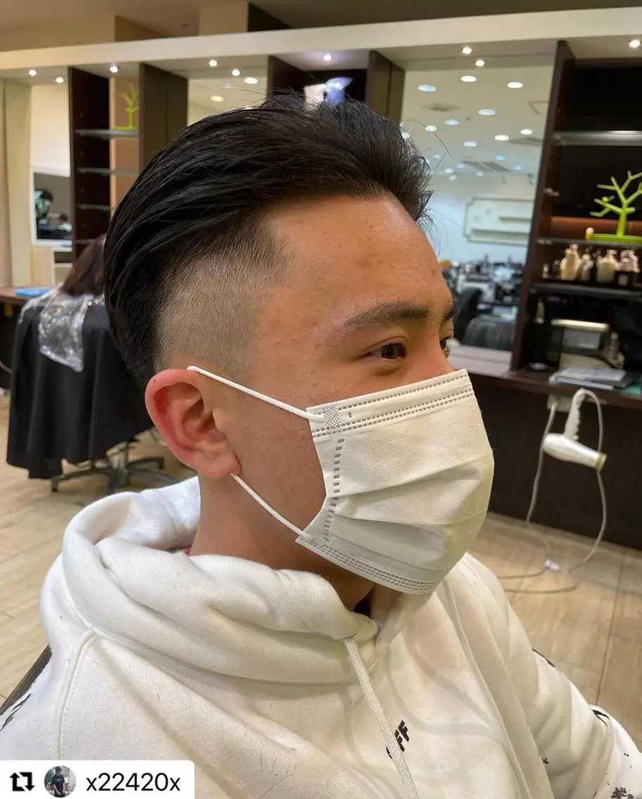ミディアム カラー メンズ オールバック 刈り上げ 🩷Eny terrace🩷のヘアスタイル