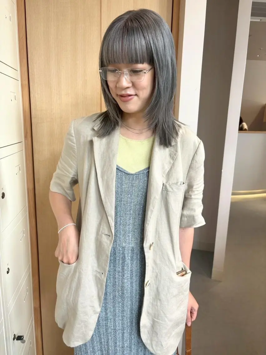 カラー ブリーチ ダブルカラー ボブ 髪質改善 平尾✨透明感カラー ✨イノセントヘアのヘアスタイル