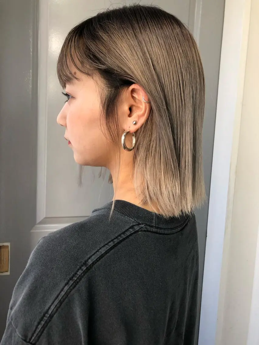 ミディアム カラー グラデーションカラー ハイトーンカラー Pia ツボイ ケイタのヘアスタイル