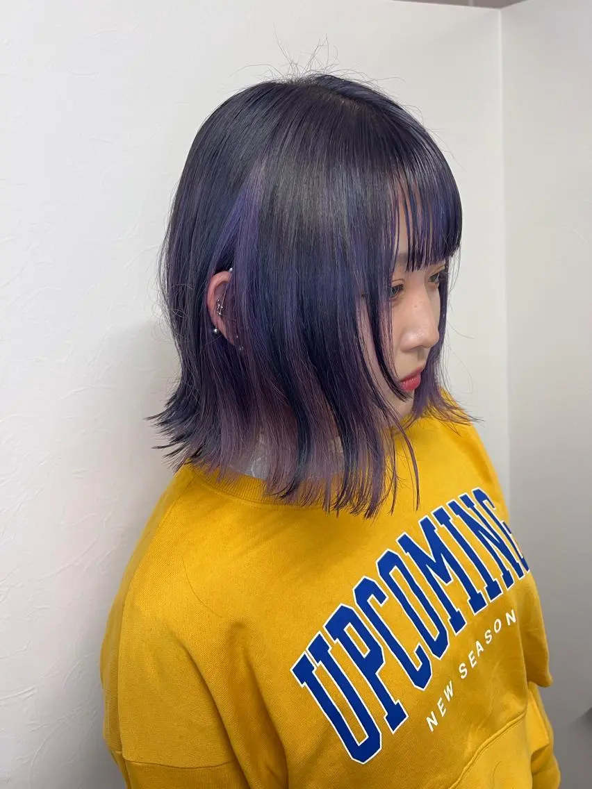 ミディアム カラー ヘアアレンジ ヘアカラー トリートメント Sol plusのヘアスタイル
