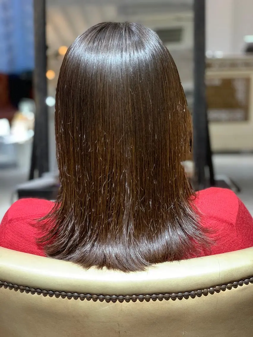 ミディアム カット 縮毛矯正 妙見 知洋のヘアスタイル