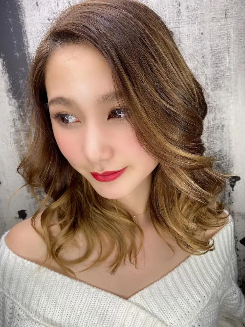 ミディアム カラー ヘアアレンジ くせ毛多毛特化 高橋　淳のヘアスタイル