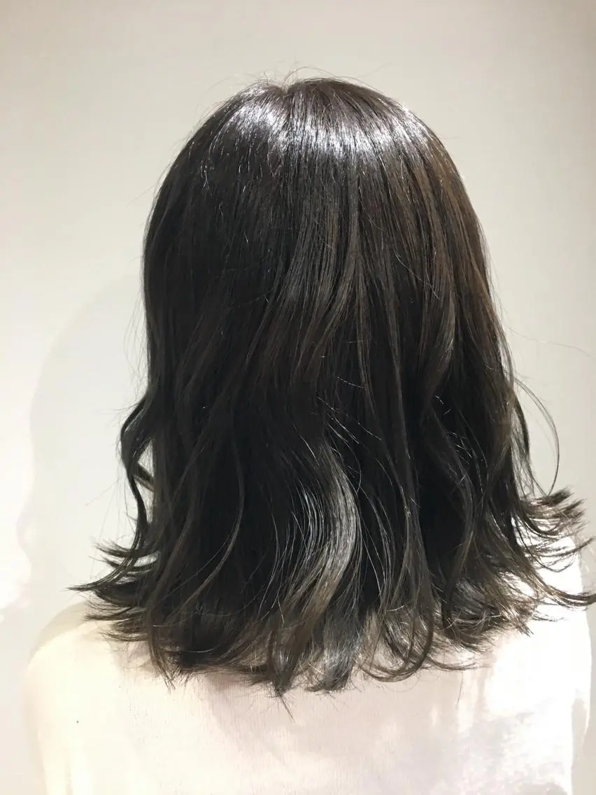 ミディアム カラー 縮毛矯正クロスパーマ 益子達也のヘアスタイル