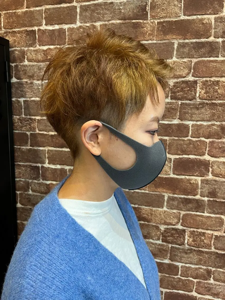 ショート カラー パーマ ヘアアレンジ メンズ キッズ ネイル マツエク・マツパ アイブロウ メンズブリーチ メンズハイライト メンズパーマ ブリーチ ブラウンカラー 久木原 ゆりのヘアスタイル