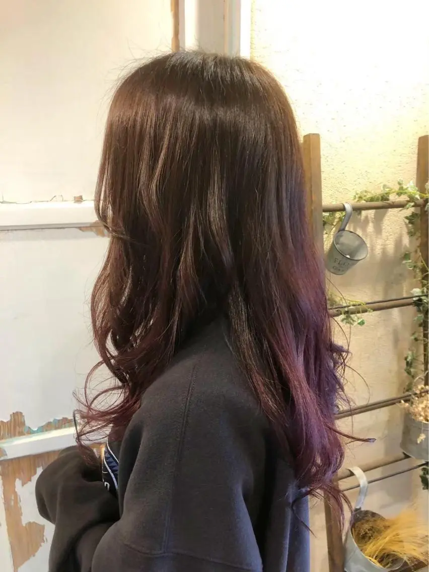 セミロング カラー アディクシーカラー ブリーチ エドルカラー グラデーションカラー イルミナカラー ヘアカラー 髪質改善ヘアケア 艶髪特化/上田のヘアスタイル
