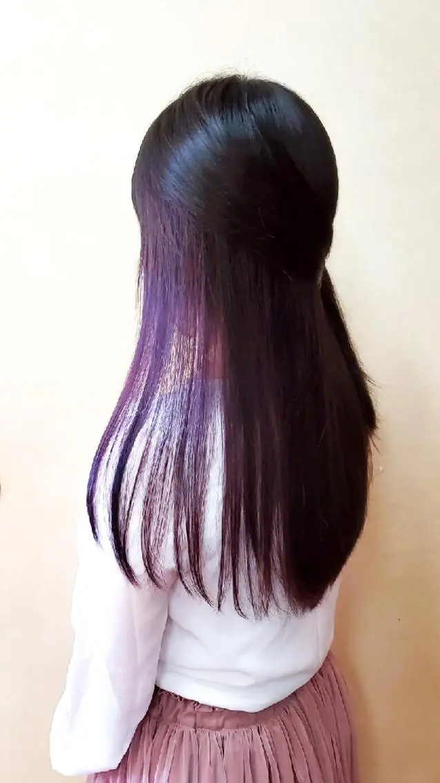 ロング カラー ヘアカラー トリートメント 髪質改善 常世田のヘアスタイル
