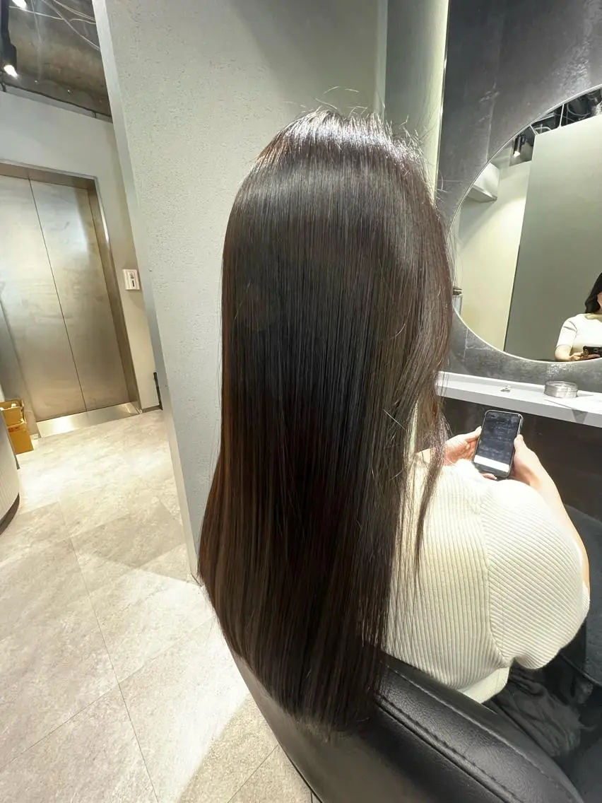 ロング カット 縮毛矯正 トリートメント ❣️韓国/髪質改善 🫧yamato👑のヘアスタイル