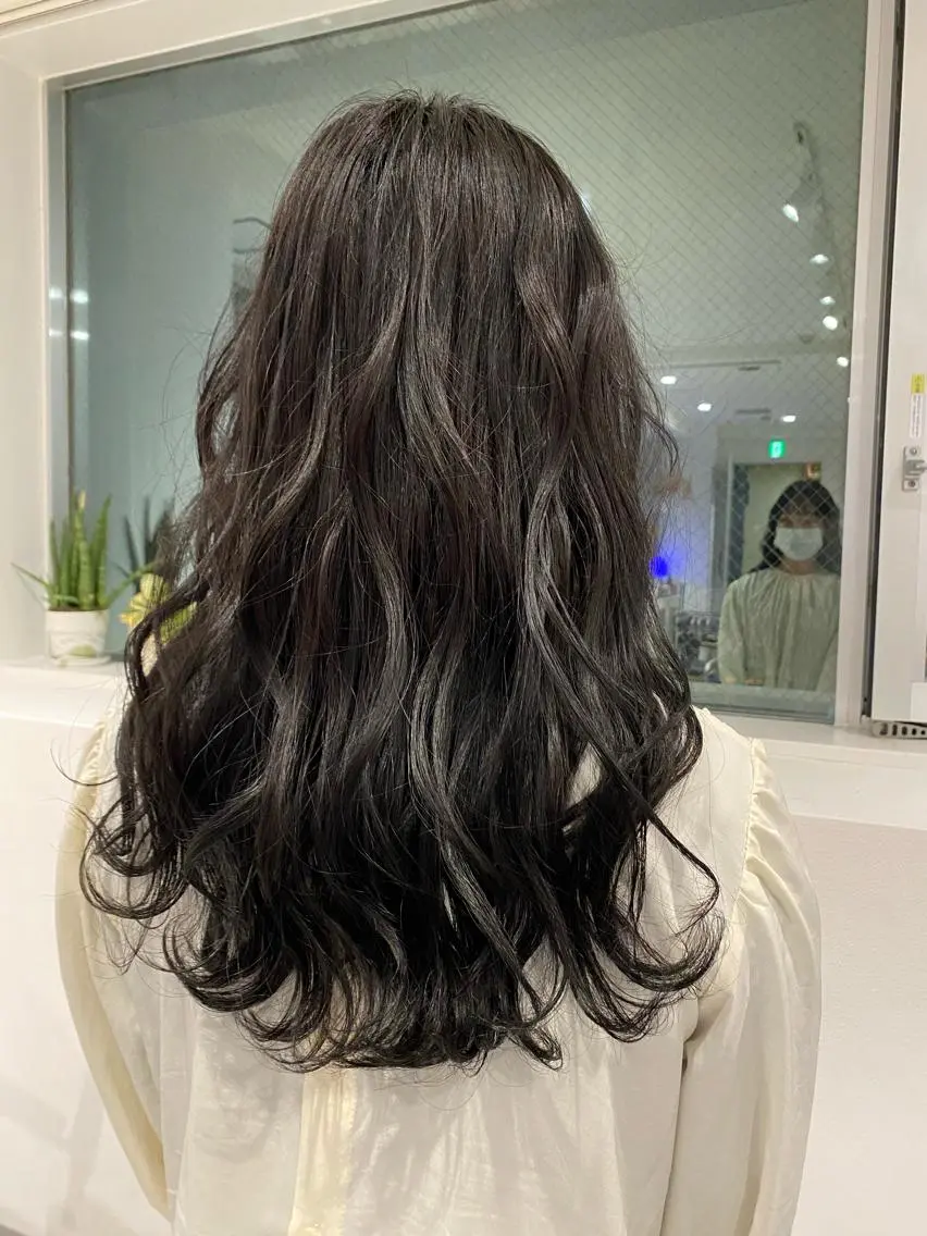 ロング カラー ヘアアレンジ アディクシーカラー 透明感カラー 京都美容師 塩のヘアスタイル