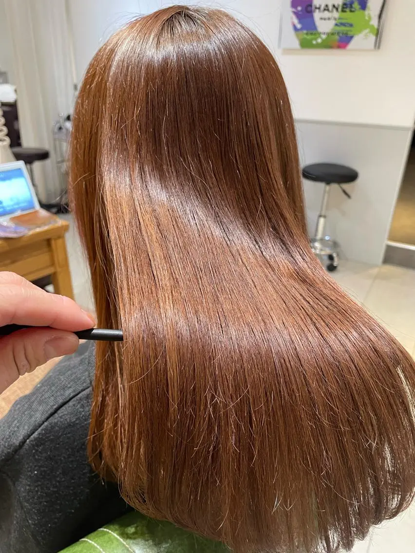 セミロング カラー アクアカラー 髪質改善 トリートメント 過去一の柔髪ヘア 🌿einshairのヘアスタイル