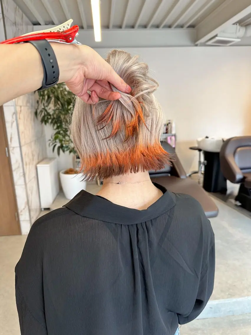 ショート カラー カット ヘアカラー トリートメント ハイトーン×似合わせ 🌱中川慎之介のヘアスタイル