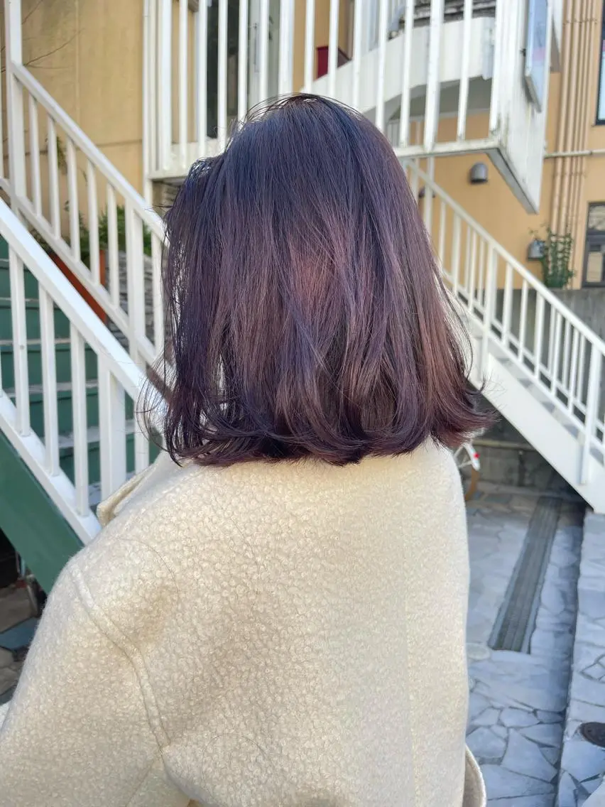 ミディアム カラー ラベンダーカラー ヘアカラー トリートメント ヘッドスパ 透明感/レイヤー スタイル🤎mamiのヘアスタイル