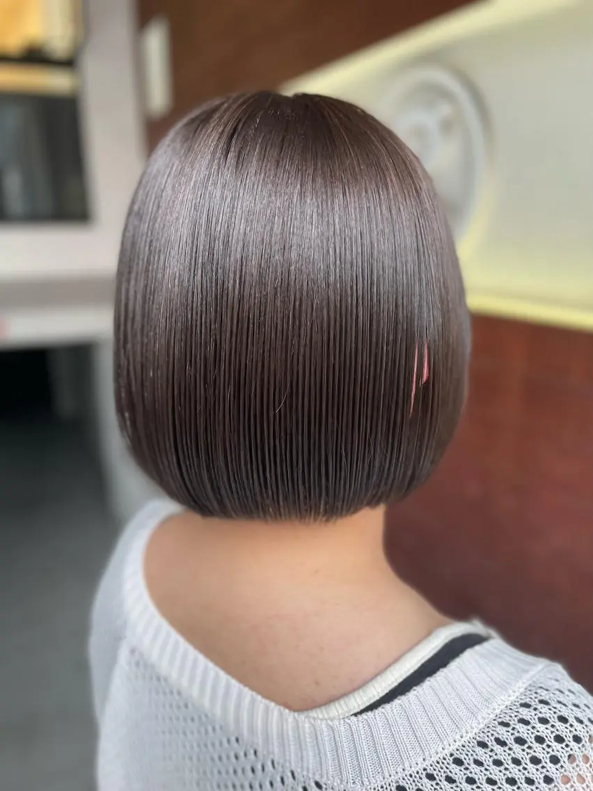 ショート カラー ベージュカラー ボブ カット ヘアカラー トリートメント IORI #韓国ヘア#髪質改善のヘアスタイル