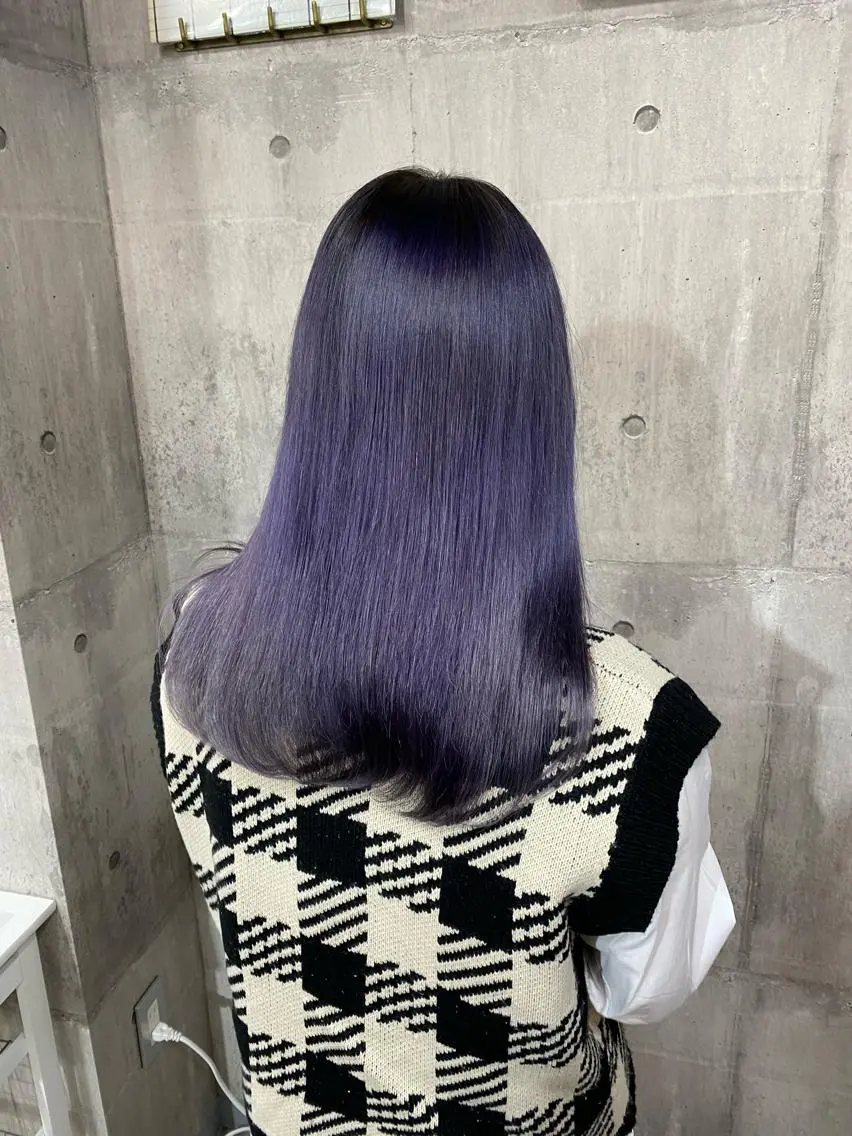 セミロング カラー ラベンダーカラー パープルカラー SHURI❤️‍🔥 中/韓mix ♡のヘアスタイル