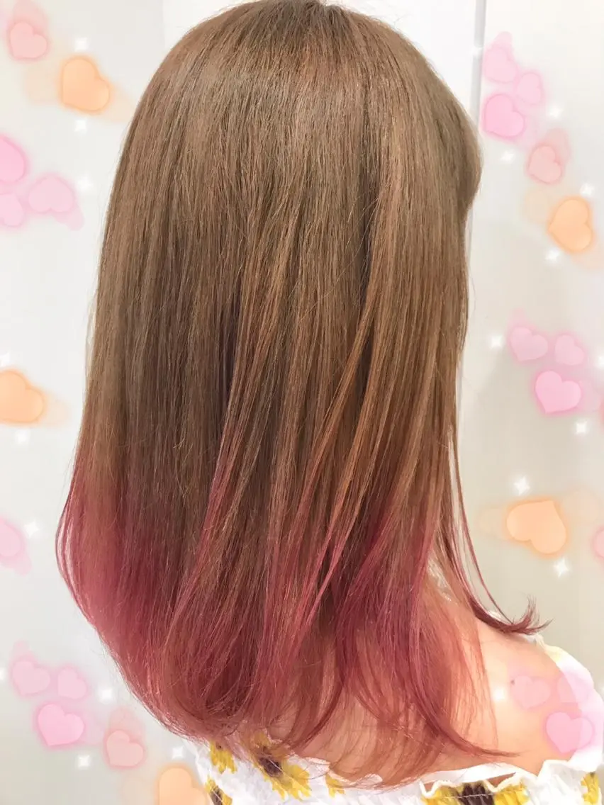 カラー ブリーチ ピンクカラー 新宿駅近♡個室 ♡関口三都季🌜のヘアスタイル