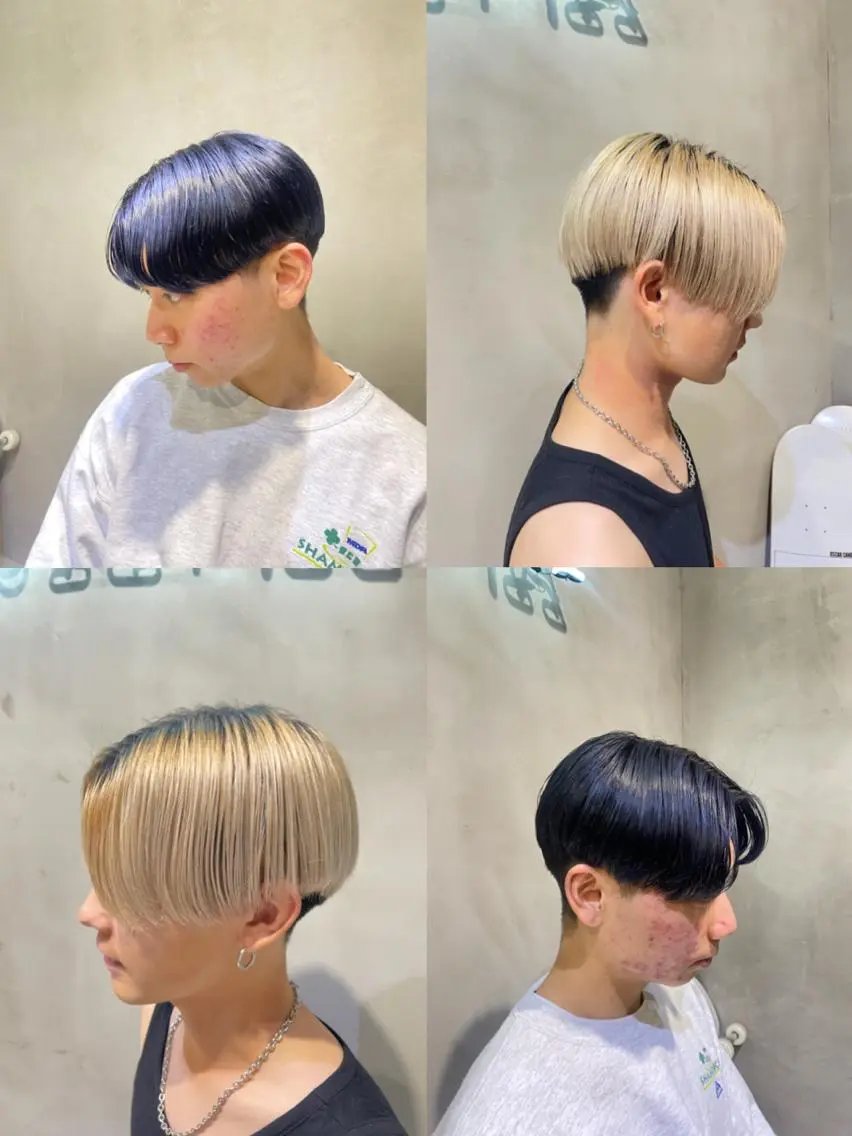 メンズ センターパート メンズハイトーン カット ヘアカラー トリートメント ✨メンズスタイル✨ Daiのヘアスタイル