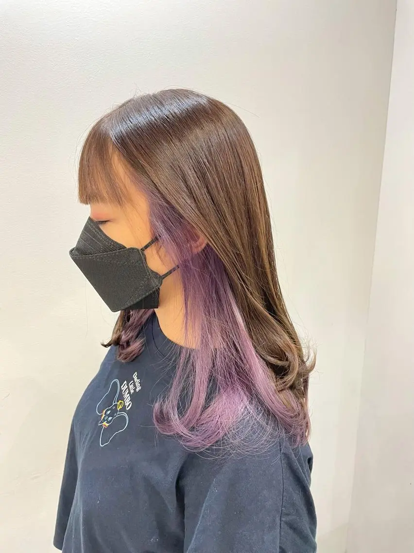 セミロング カラー ヘアカラー トリートメント 横山 奈央のヘアスタイル