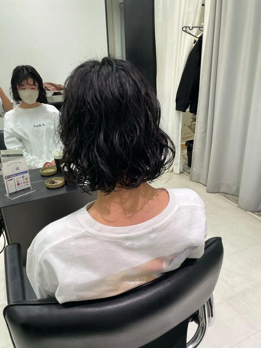 ミディアム パーマ キッズ カット パーマ トリートメント オトナヘア🌸 harukaのヘアスタイル