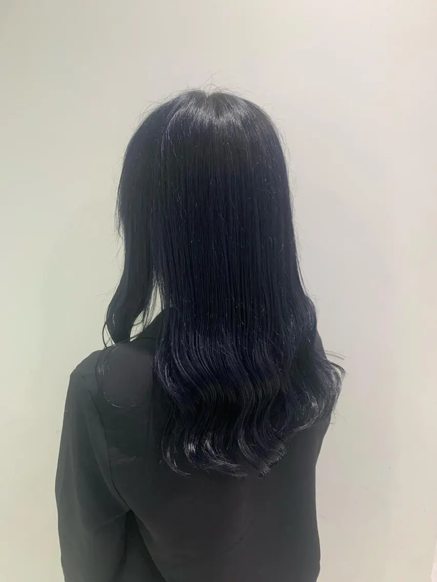 セミロング カラー パーマ ヘアアレンジ メンズ キッズ ネイル マツエク・マツパ ネイビーカラー ネイビー 🦋haginoya miho🦋のマツエク・マツパデザイン