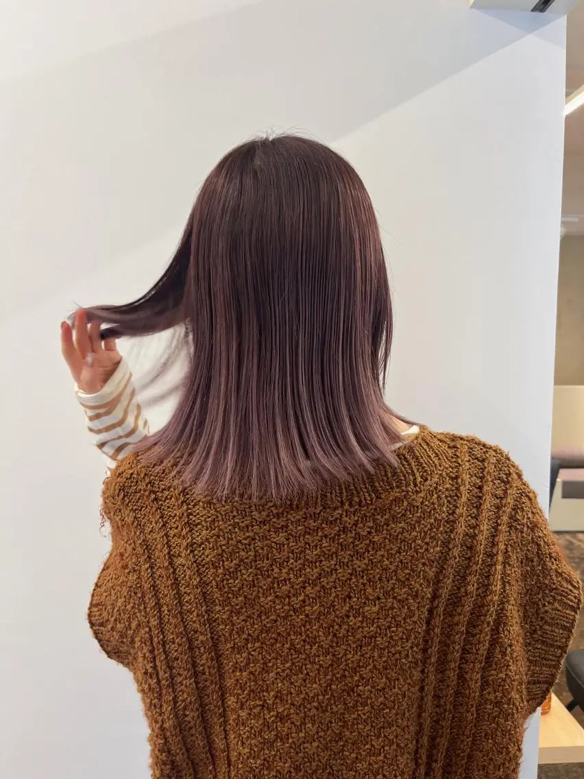 ミディアム カラー ラベンダーカラー カット ヘアカラー 西山 紗耶香🪽 透明感カラー/ボブのヘアスタイル