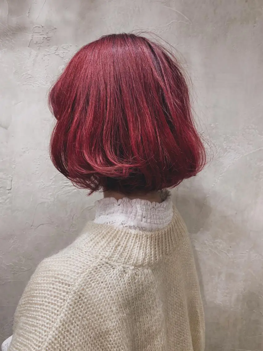 ショート カラー ヘアアレンジ ボブパーマコテ巻き風 パーマNo1深江秀平のヘアスタイル