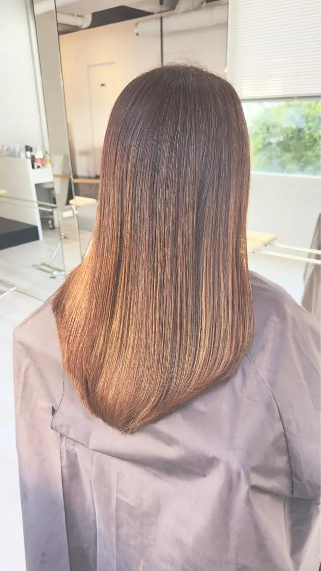 ロング カラー カット ヘアカラー トリートメント テラモト カズヨシのヘアスタイル