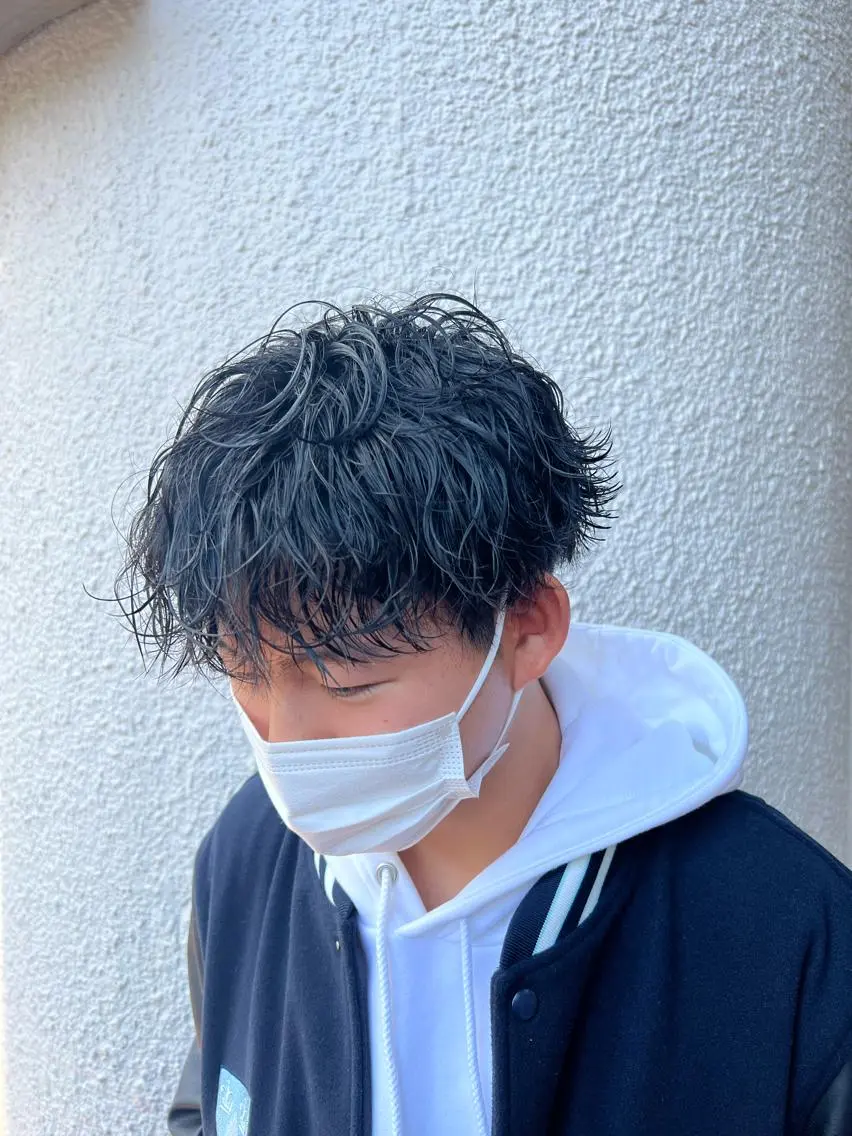 ショート パーマ メンズ メンズパーマ 波巻きパーマ スパイラルパーマ 茅ヶ崎パーマ特化/ スパイラル/ハルキのヘアスタイル