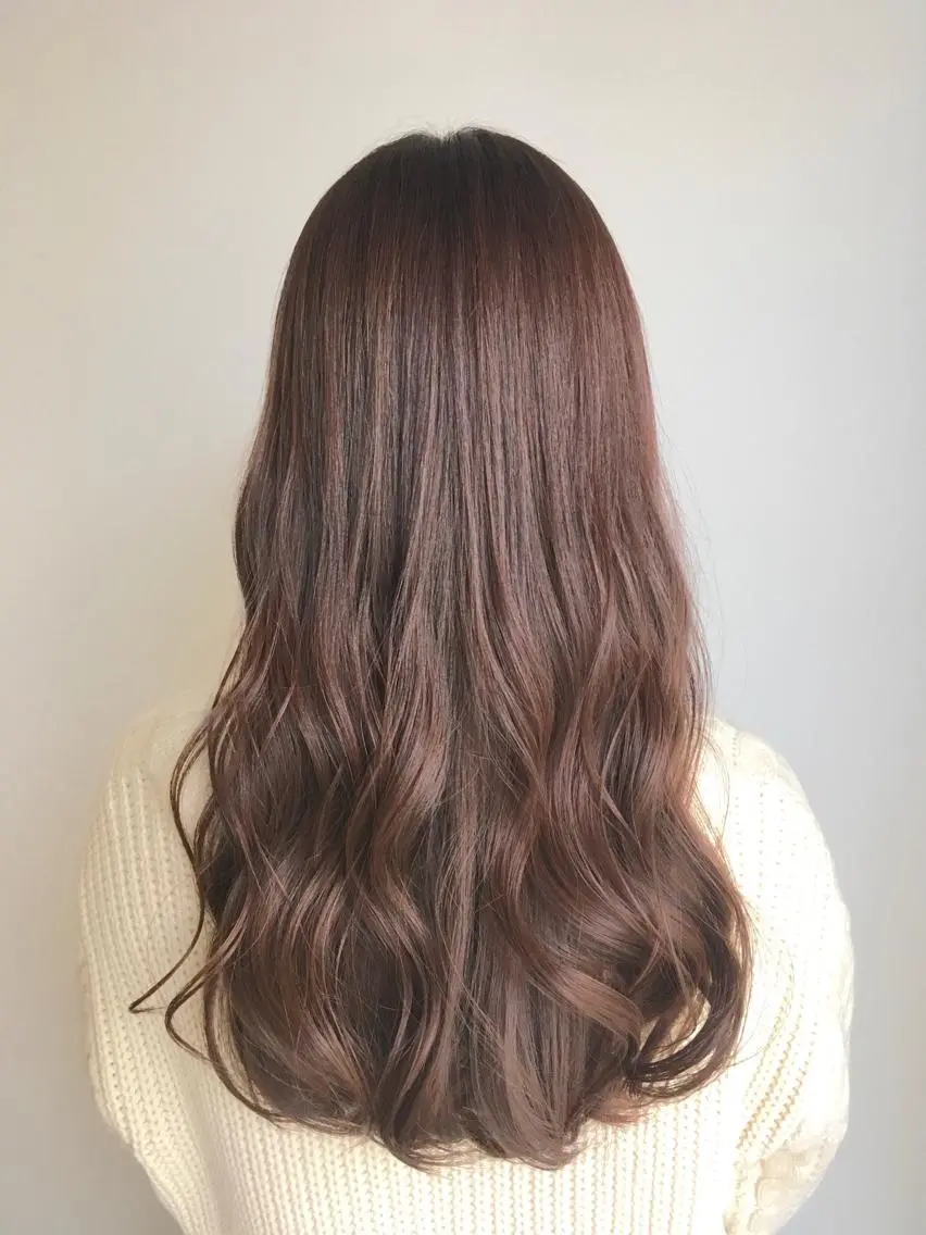 ロング カラー ベージュカラー ピンクカラー ピンクベージュ ヘアカラー トリートメント ヘッドスパ ヘアセット yoshi ☆のヘアスタイル