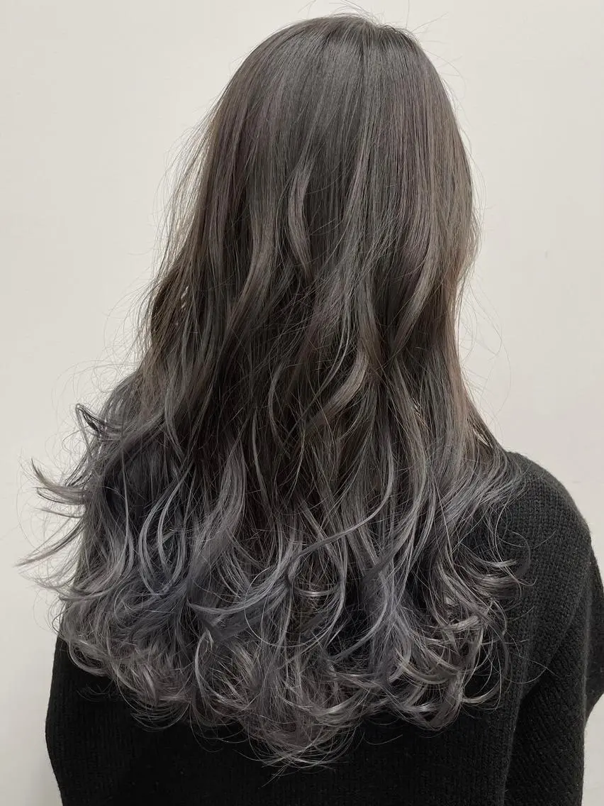 ロング ボブ ハイライト 髪質改善 韓国風ヘア 【公式】amble luxe 中野のヘアスタイル