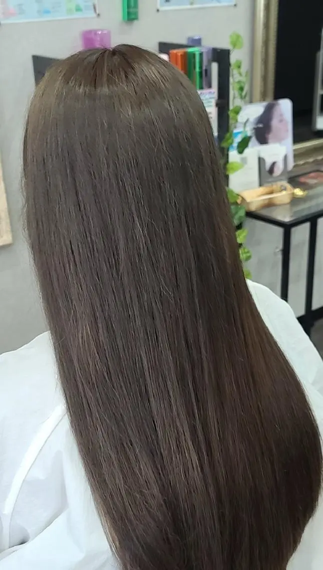 ロング カラー 縮毛矯正 トリートメント 井澗 修二のヘアスタイル
