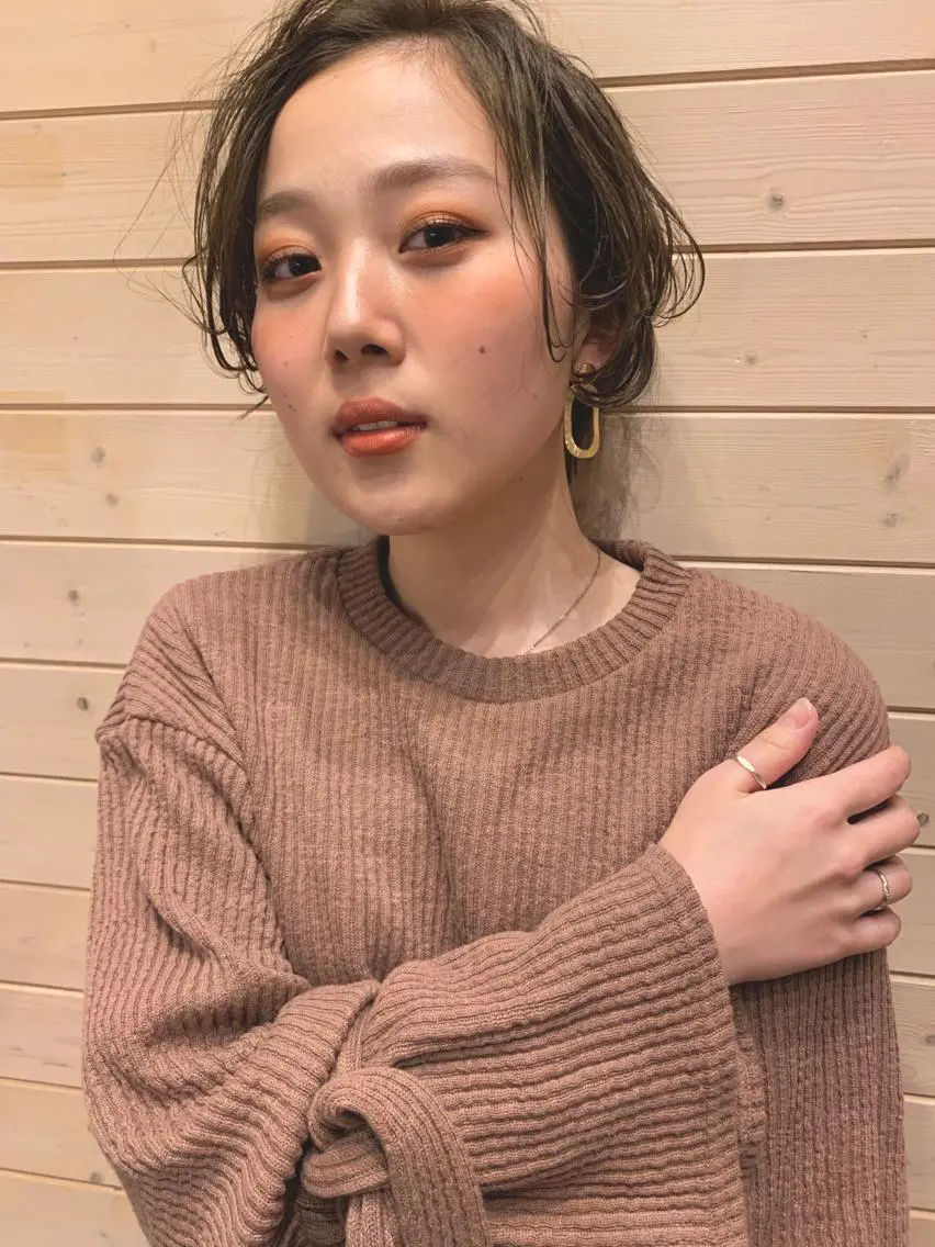 ショート カラー パーマ ショートヘア ニュアンスパーマ 安達 俊亮のヘアスタイル